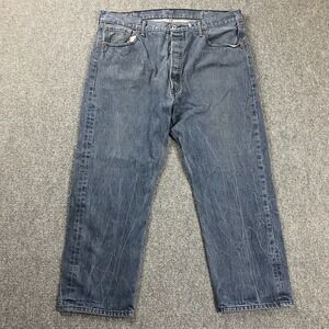 Levi's Jeans Mens 42x28 Denim Button Fly 501xx Distressed 100% Cotton Adults‎